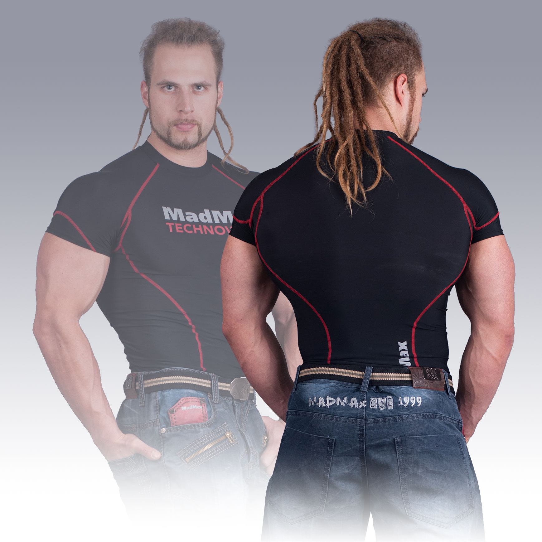 MSW-901 Compression Short Sleeve Top Red